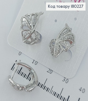 Серьги з камушками родированые медзолото Xuping  180227 фото