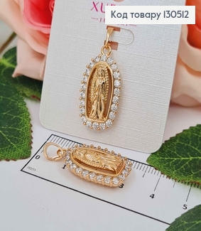 Иконка с Божией матерью, в оправе из камней, овальная, 2,5*1,5см, Xuping 18K 130512 фото