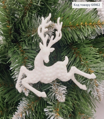 Новорічна фігура Блиск Олень Білий, 13*11*5см, Україна 619162 фото 1