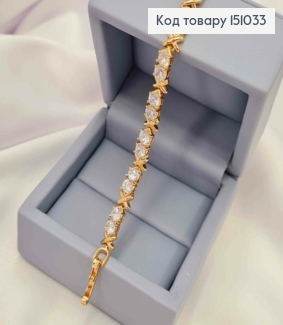 Браслет, с Блестящими камешками, 17+2см, Xuping 18K 151033 фото