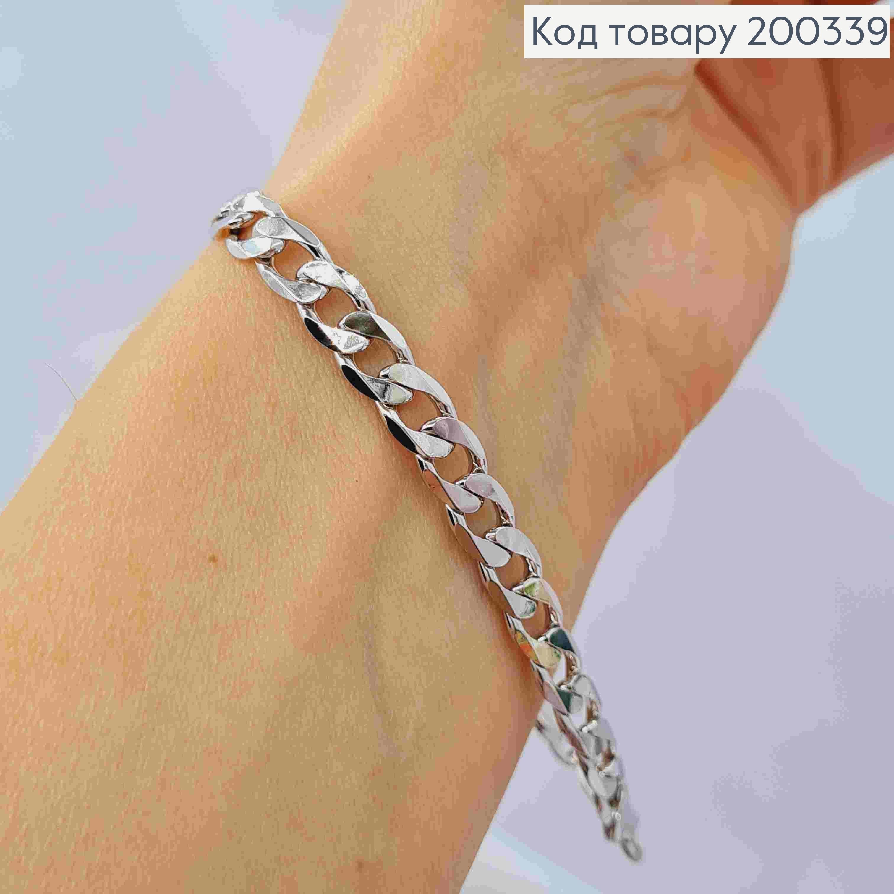 Браслет родованный ПАНЦИРНОЕ ПЛЕТЕНИЕ, ширина 6мм, длина 19см, Xuping 200339 фото 2