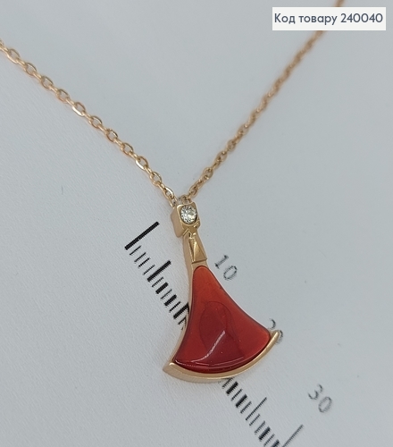 Подвеска красный камень  с  цепочкой 40+5см Staіnless Still 240040 фото 1