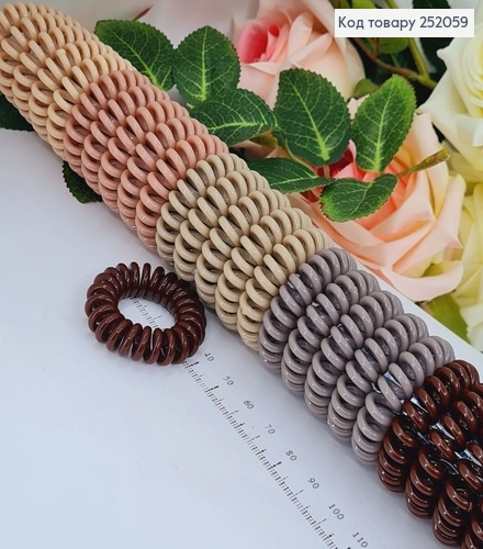Резинка пружинка тоненька 4см нюдові тона в асорт. 252059 фото 1
