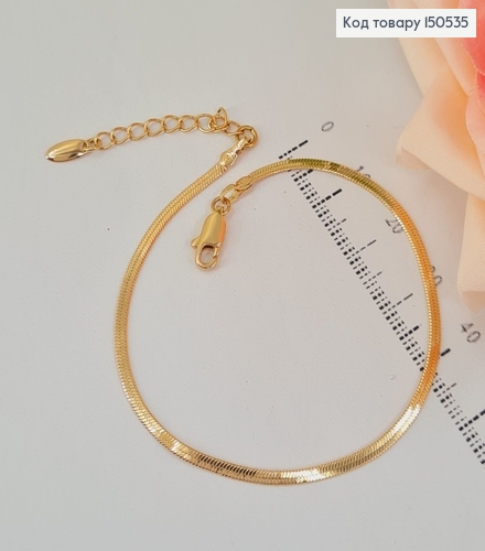 Браслет  19см  4мм  плоский снейк  Xuping 150535 фото 1