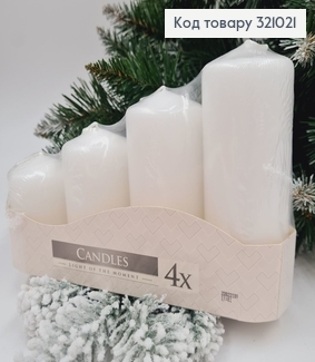Набор свечей цилиндрБЕЛЫХ  BISPOL (ростовка) 4 шт (33, 22, 16, 11 часов) 321021 фото