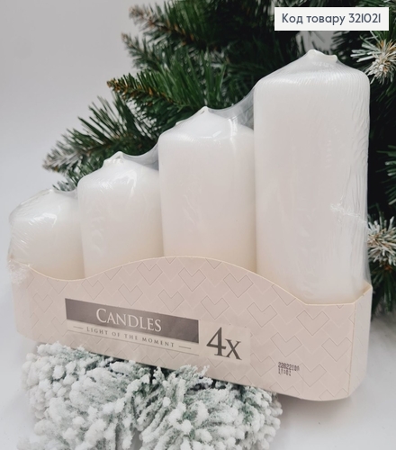 Набор свечей цилиндрБЕЛЫХ  BISPOL (ростовка) 4 шт (33, 22, 16, 11 часов) 321021 фото 1