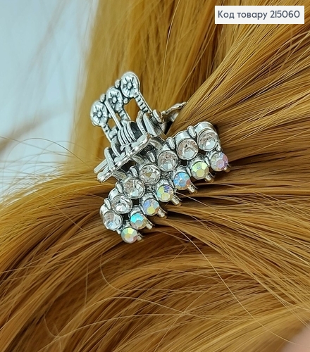 Краб металл Металлик с камнями и жемчугом 215060 фото 2