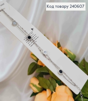 Браслет серебряного цвета, Римские часы с эмальлькой, 17+3см сталь Stainless Steel 250024 фото