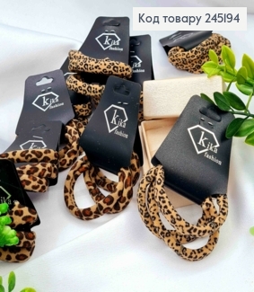 Резинка микрофибра, 3шт на планшетке, 5см, Леопардовые цвета в ассортименте 245194 фото