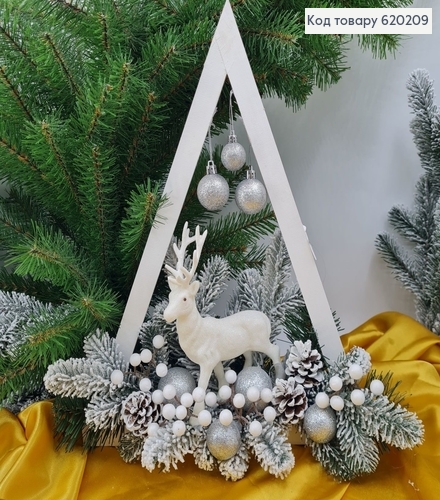 Трикутник з дерева Олень в лісі з іграшками 44 * 47 см 620209 фото 4