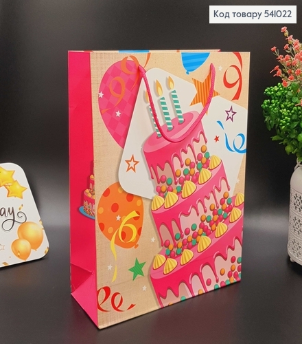 Пакет бумажный средний праздничный торт 32х26 см в асс. 541022 фото 1