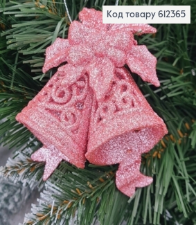 Новорічна фігура Блиск Дзвоник РОЖЕВИЙ, 9*9см, Україна 612365 фото