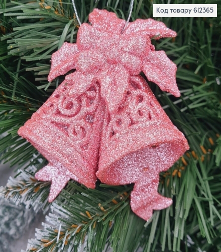 Новогодняя фигура Блеск Колокольчик РОЗОВЫЙ, 9*9см, Украина 612365 фото 1