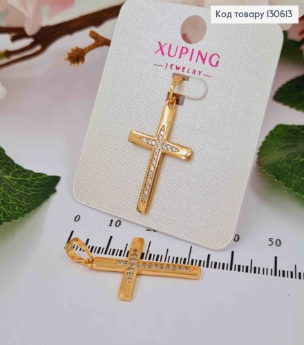 Крестик с камнями в виде звездочки, размер 2,5*1,8см, Xuping 18K 130613 фото 1
