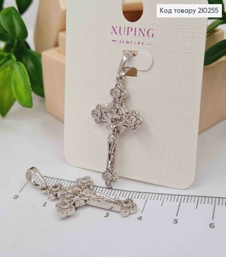 Крестик родился с распятием и камешками, 3,2*1,9см,Xuping 210255 фото 1