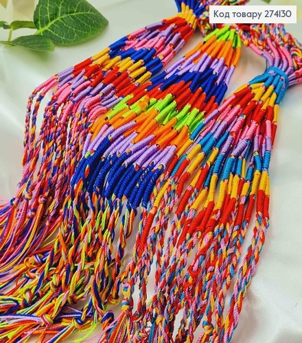 Расточка-Фенечка из нитей мулине для волос, цветные, дл.28см 274080 фото 1