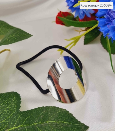 Резинка 5см на хвост "Круглая БРОШКА" в асорт. (золото/серебро) 253094 фото 2