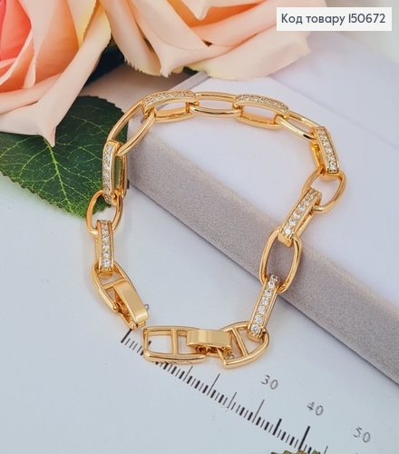 Браслет "Цепочка" с камнями, длина 15+2см, Xuping 18К 150672 фото 1