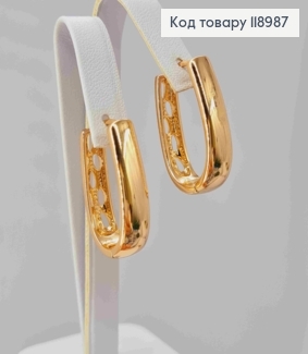 Серьги кольца "Овальные", ширина 0,7см, длина 2,5см, Xuping 18K 118987 фото