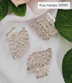 Краб металл "Фигурный", 3см в камешках, серебряного цвета 215583 фото