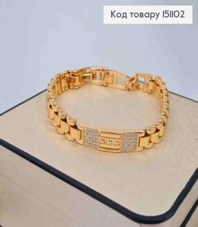 Браслет с пластиной Версаче с камешками, длина 17+2см, Xuping 18К. 151102 фото
