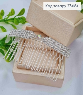 Гребінь у волосся, з Блискучими камінцями, Срібного кольору 234184 фото