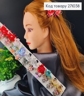 Заколка уточка детская Цветок с камней в асс. 271038 фото