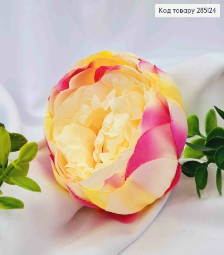 Искусственное приложение цветок Пиона, КРЕМОВОГО цвета, 7,5*7см. 285124 фото 1