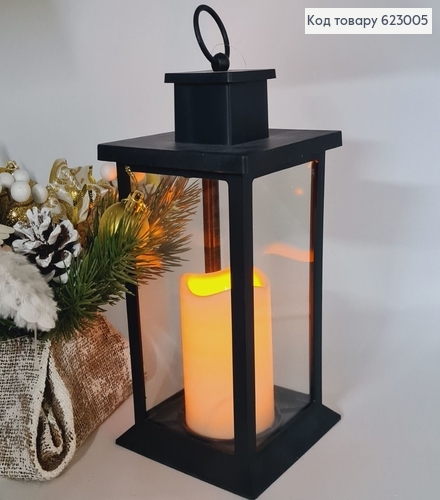 Ліхтарик  прозорий  28 см на батарейках чорний 623005 фото 2