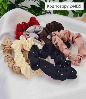 Резинка жатка Атласна, з дрібними Блискітками, 6см, кольори в асортименті 244135 фото