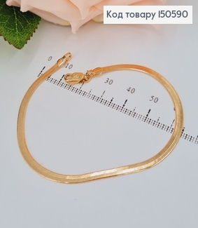 Браслет 3мм ширина,длина 19см,плетение снейк,Xuping 18K 150590 фото