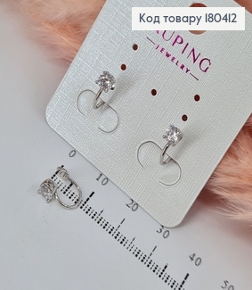 Серьги на хрящ с камнем  родованное   Xuping 180412 фото