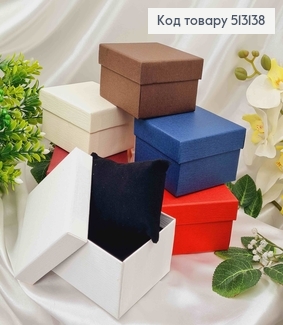 Коробка однотонная с тиснением, 8,5*5,5см, цвета в ассорт. 513138 фото