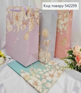 Пакет бумажный, "Нежные Цветочки", 32*26*10см в ассортименте 542259 фото
