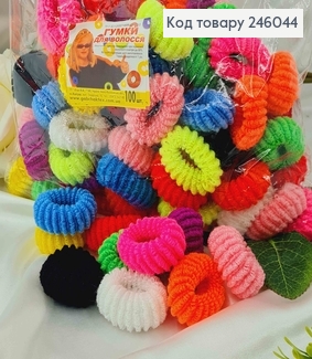 Резинка калуш Махра середня (4см) кольорова 100шт/уп 246044 фото