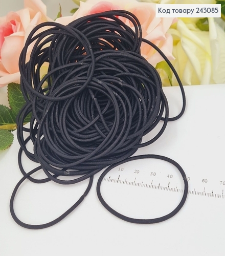 Резинка шнурок ЧЕрний, 5см, 100шт/уп. 243085 фото 1