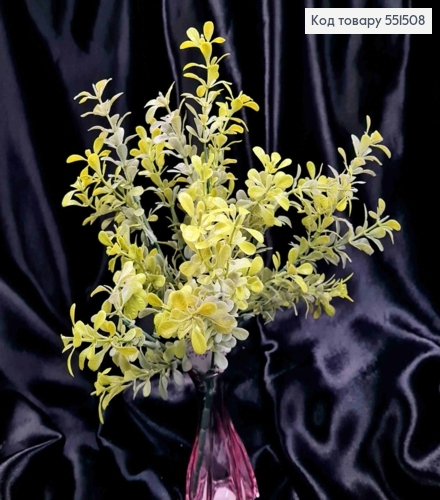 Штучна декоративна зелень Самшит, БЛІДО-ЗЕЛЕНОГО кольору, 7 гілочок на металевому стержні, 35см 551508 фото 1