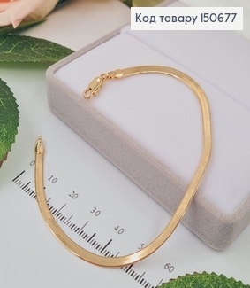 Браслет плоский снейк 3мм, длина 19,5см, Xuping 18К 150677 фото