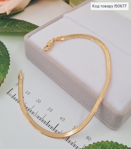 Браслет плоский снейк 3мм, длина 19,5см, Xuping 18К 150677 фото 1