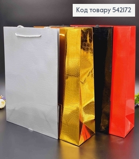 Пакет бумажный, "Крокодиловая кожа однотон", в ассорт. 25,5*31*9,5см 542172 фото