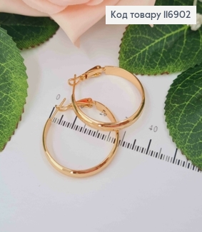 Серьги кольца, диаметр 3см, Xuping 18K 116902 фото