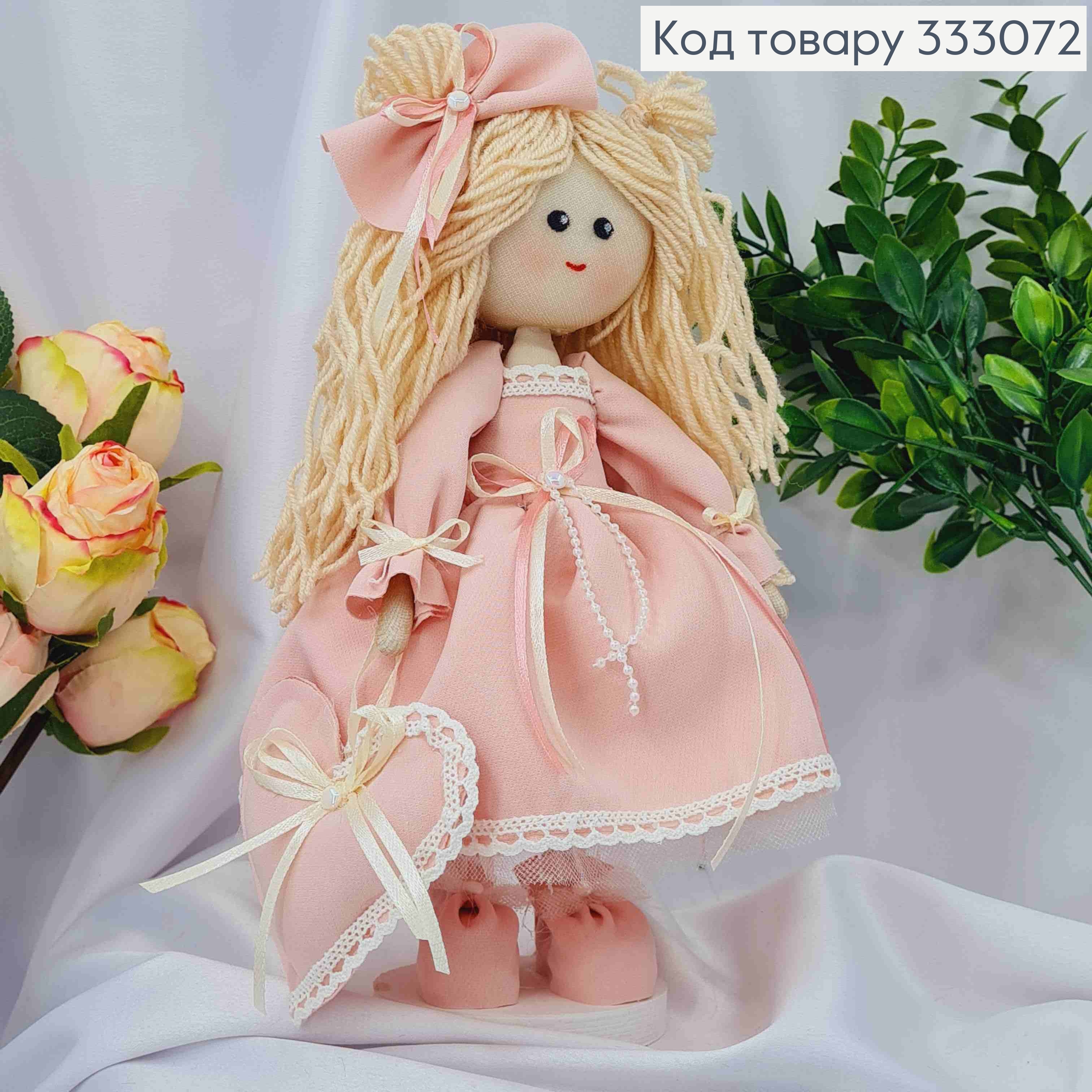 Кукла Девочка в платье с сумочкой Розового цвета, высота 26см, ручная работа, Украина 333072 фото 1