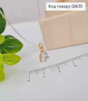 Жилка прозрачная, с круглым Блестящим камешком (7мм), дл. 45+5см, Xuping 18K 121635 фото