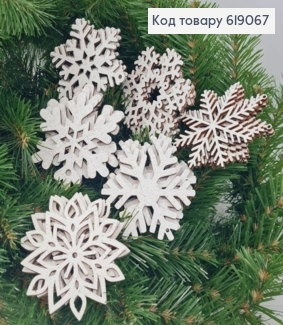 Деревянная игрушка "СНЕЖИНКА" в ассортименте, диаметр 9см 619067 фото