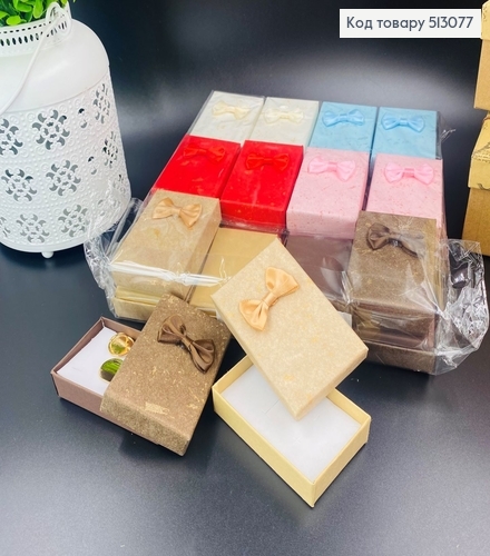 Коробка "Мрамур" с бантиком однотоная, 8х2х5см, в ассорт. 513077 фото 1