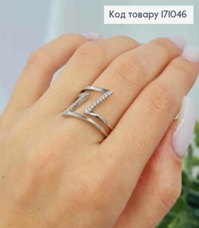 Кольцо родованное "Джейн" украшено Блестящими камнями, Xuping 171046 фото