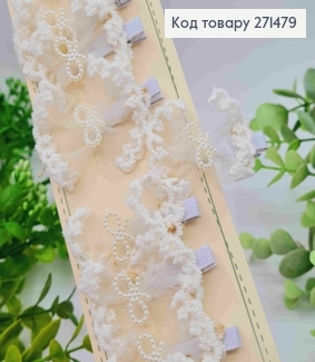 Набір заколок Стріла (20шт), АЖУРНИЙ БАНТИК, Білого кольору, заколка 3см, бант 5*4см 271479 фото