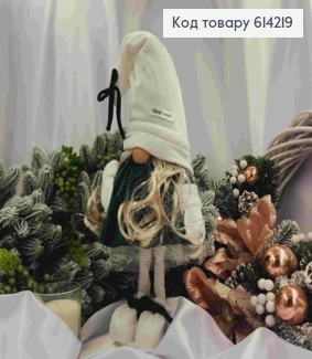 Гном "Скандинавский" (Девочка) в Изумрудном платье, 50см, ручная работа, Украина 614219 фото