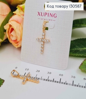 Крестик из камешков, 2*1см, Xuping 18K 130587 фото