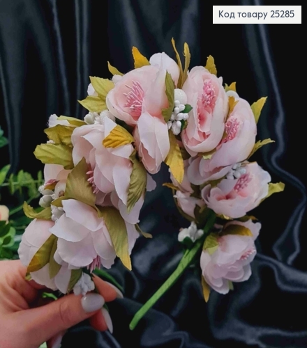 Обруч - веночек роскошный, РОЖИ, цвет - нежно Розовый, основа - металл, ручная работа, Украина 287033 фото 3